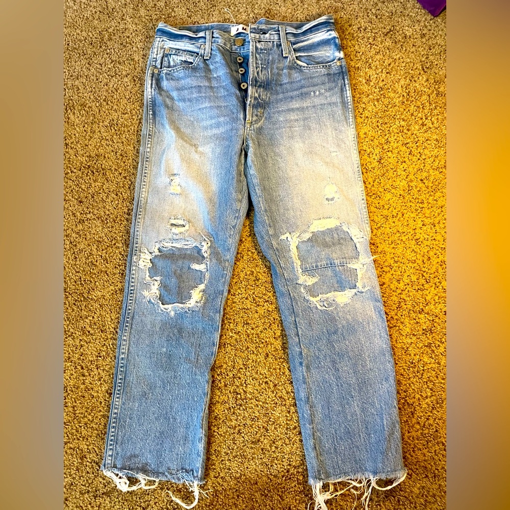 AMO Straight Leg Distressed Jean